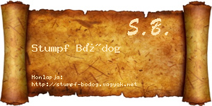 Stumpf Bódog névjegykártya